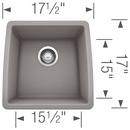 BLANCO Metallic Grey 17-1/2 x 17 x 9 in. Under-Mount Single Bowl Sink 