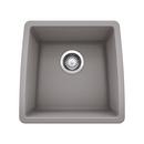 17-1/2 x 17 in. Single Bowl Undermount Bar Sink No Hole Metallic Grey