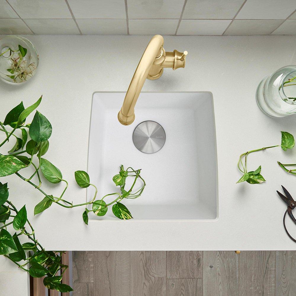 BLANCO White 17-1/2 x 17 x 9 in. Under-Mount Single Bowl Sink 