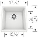 BLANCO White 17-1/2 x 17 x 9 in. Under-Mount Single Bowl Sink 