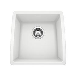 17-1/2 x 17 in. Single Bowl Undermount Bar Sink No Hole White