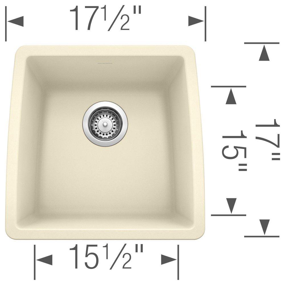 BLANCO Biscuit 17-1/2 x 17 x 9 in. Under-Mount Single Bowl Sink 