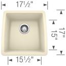 BLANCO Biscuit 17-1/2 x 17 x 9 in. Under-Mount Single Bowl Sink 