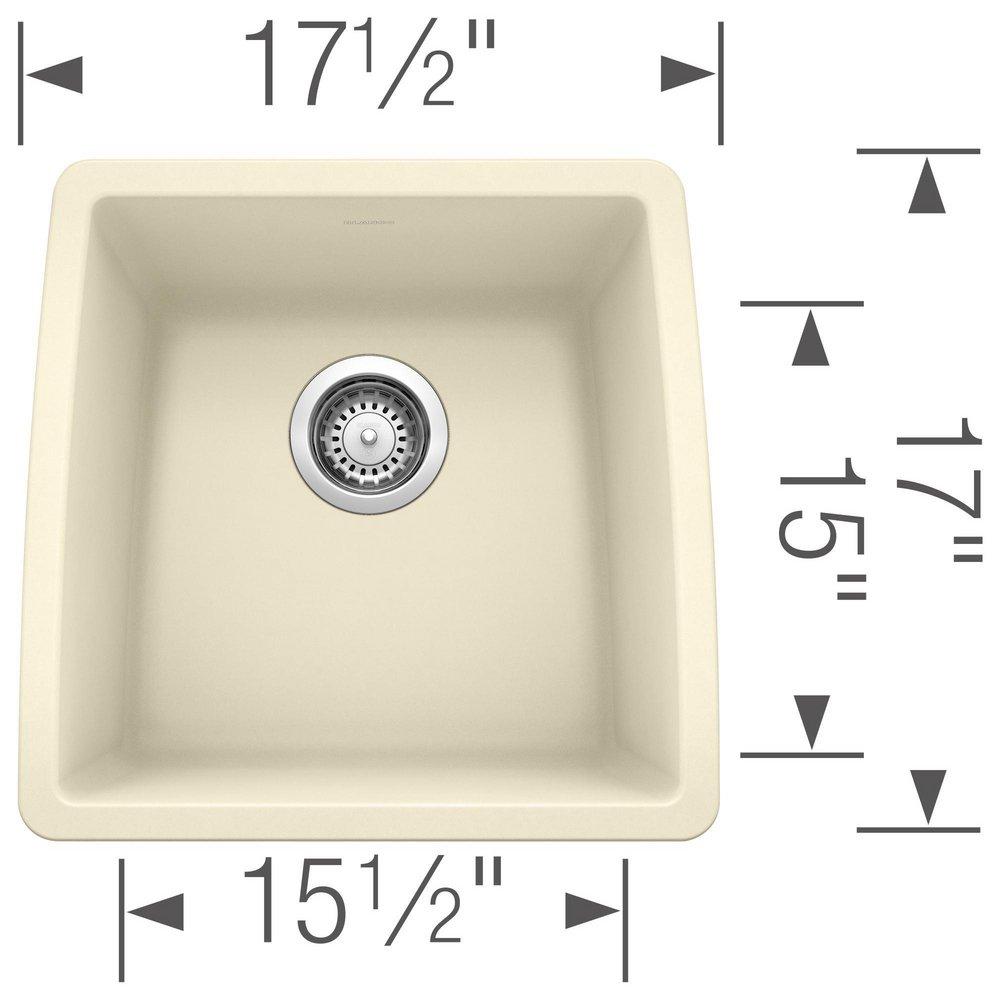 BLANCO Biscuit 17-1/2 x 17 x 9 in. Under-Mount Single Bowl Sink 