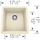 BLANCO Biscuit 17-1/2 x 17 x 9 in. Under-Mount Single Bowl Sink 