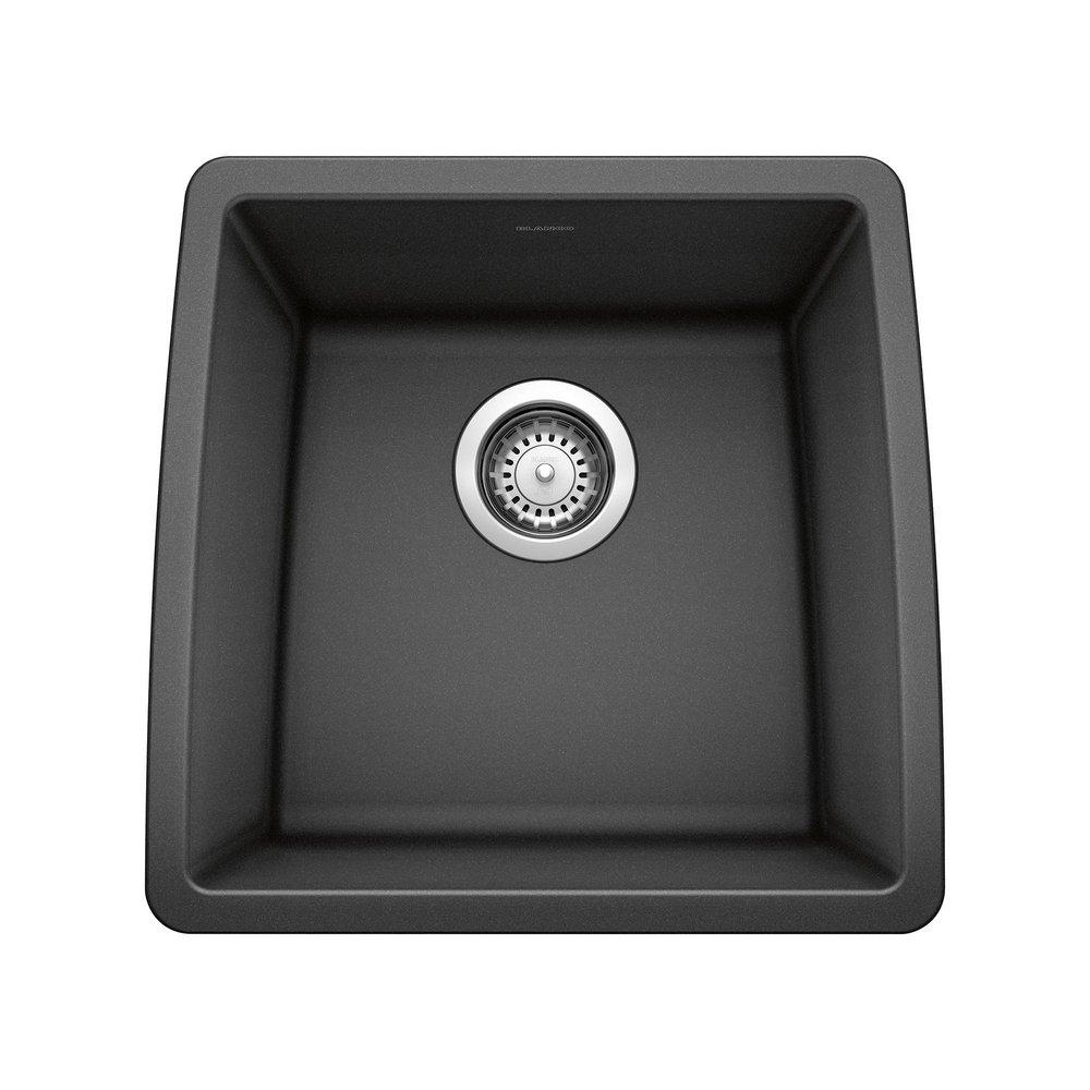 BLANCO Anthracite 17-1/2 x 17 x 9 in. Under-Mount Single Bowl Sink 