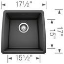 BLANCO Anthracite 17-1/2 x 17 x 9 in. Under-Mount Single Bowl Sink 
