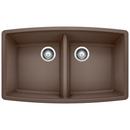 33 in. Undermount Silgranit Double Bowl Kitchen Sink in Café