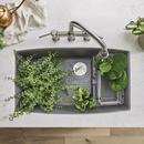 BLANCO Metallic Grey 32 x 19-1/2 in. No Hole Composite Double Bowl Undermount Kitchen Sink 