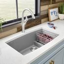 BLANCO Metallic Grey 32 x 19-1/2 in. No Hole Composite Double Bowl Undermount Kitchen Sink 