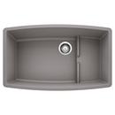 32 x 19-1/2 in. No Hole Composite Double Bowl Undermount Kitchen Sink in Metallic Grey