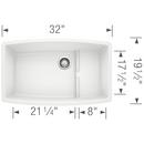 BLANCO White 32 x 19-1/2 in. No Hole Composite Double Bowl Undermount Kitchen Sink 
