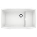32 x 19-1/2 in. No Hole Composite Double Bowl Undermount Kitchen Sink in White