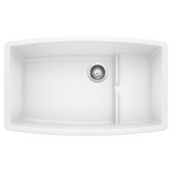 32 in. Undermount Silgranit Single Bowl Kitchen Sink in White