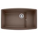 BLANCO Cafe Brown 32 x 19-1/2 in. No Hole Composite Double Bowl Undermount Kitchen Sink 
