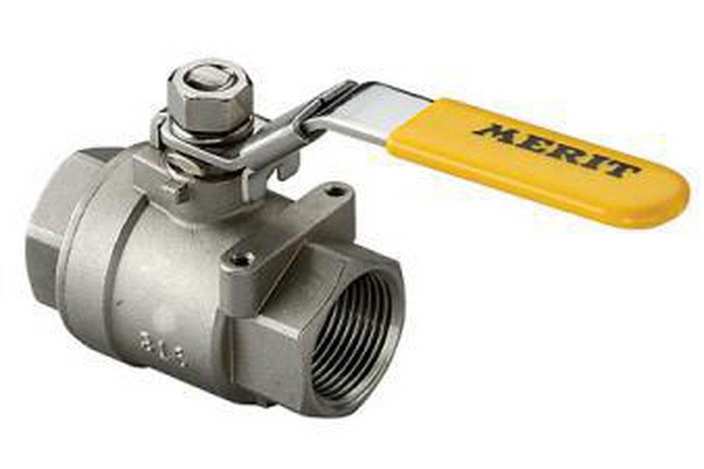 Merit Brass 1 in. 316 Stainless Steel Full Port Threaded 1000 Ball