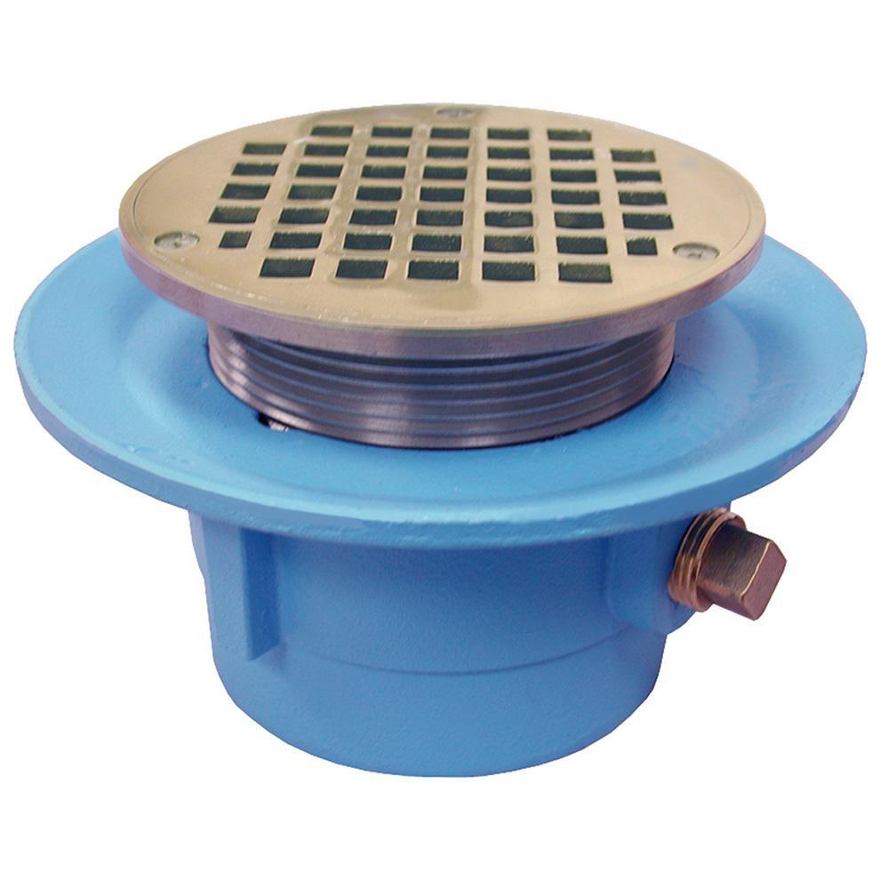 Jones Stephens Nickel Bronze No Hub Nickel Brass Floor Drain 
