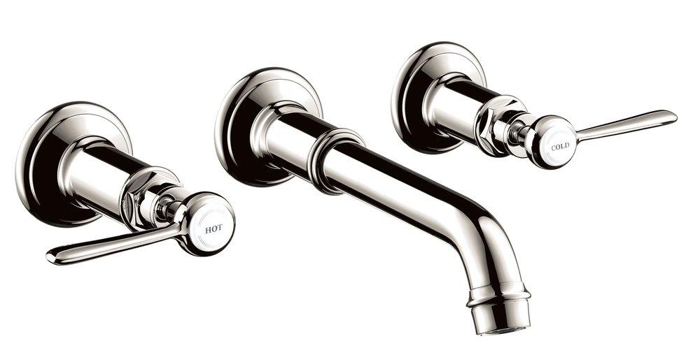 AXOR Polished Nickel Double Handle Wall Mount Bathroom Sink Faucet Bathroom Sink Faucet 