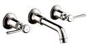 Two Handle Wall Mount Bathroom Sink Faucet in Polished Nickel