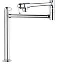 1-Hole Deckmount Pot Filler Stand with Single Lever Handle in Polished Chrome