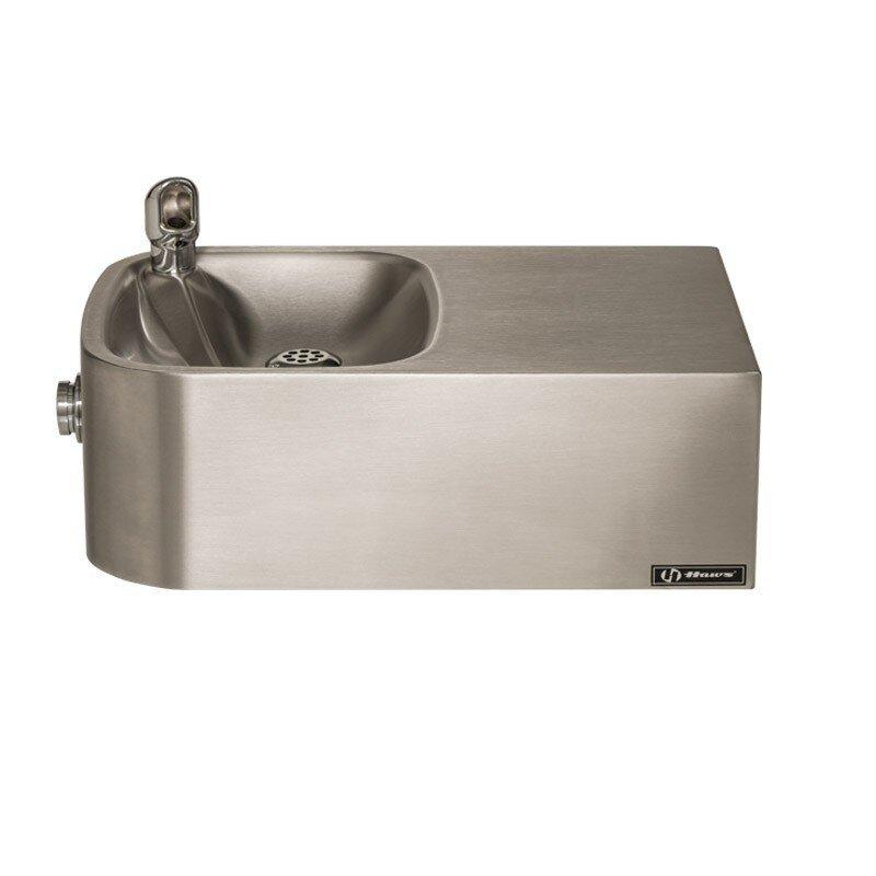 Haws&reg; Satin Stainless Steel 14 ga Single Wall Mount Drinking Fountain 