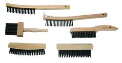 Metal Bent Handle Scratch Brush with Scraper