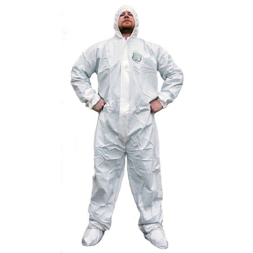 Shu-Bee's White Disposable Coverall with Hood 
