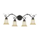 60W 4-Light Medium E-26 Wall Mount Vanity Fixture in Burnished Gold