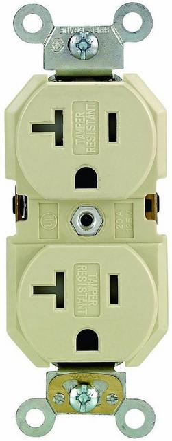 20A 125V Duplex Tamper-Resistant GFCI Receptacle in Ivory