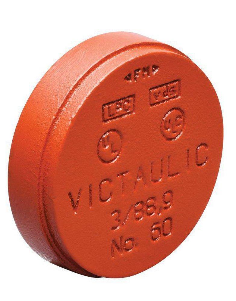 Victaulic Orange 3/4 in. Grooved Orange Enamel Ductile Iron Cap 