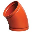 16 in. Grooved 45 Degree Orange Enamel Ductile Iron Elbow