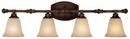 9 in. 100W 4-Light Vanity Fixture in Burnished Bronze with Mist Scavo Glass Shade
