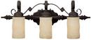 12-1/2 in. 100W 3-Light Vanity Fixture in Rustic Iron with Rust Scavo Glass Shade