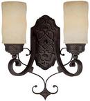 100 W 7 in. 2-Light Medium Wall Sconce in Rustic Iron