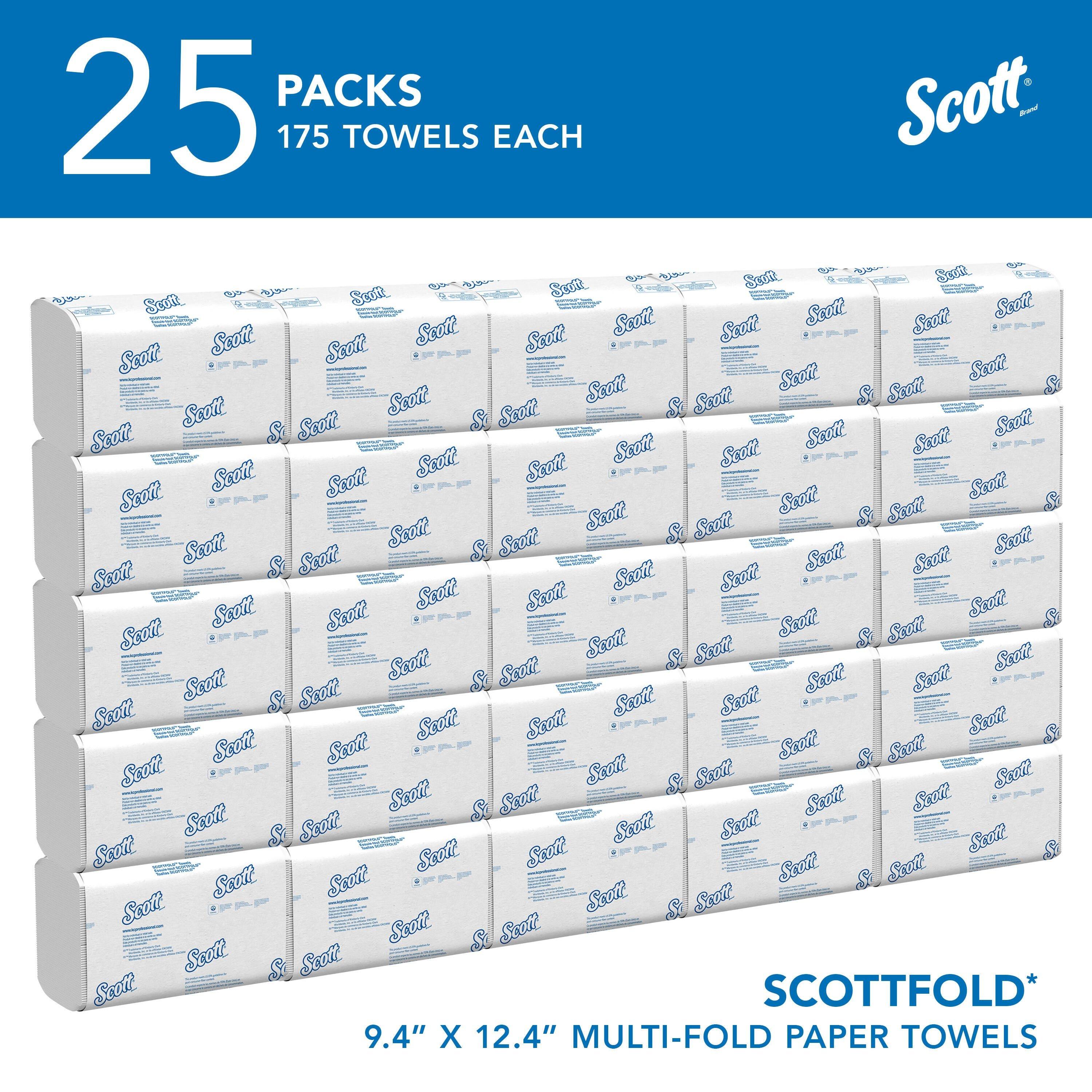 Scott&reg; White 175-Count ScottFold Multi-Fold  PaperTowel in White (Case of 25) 
