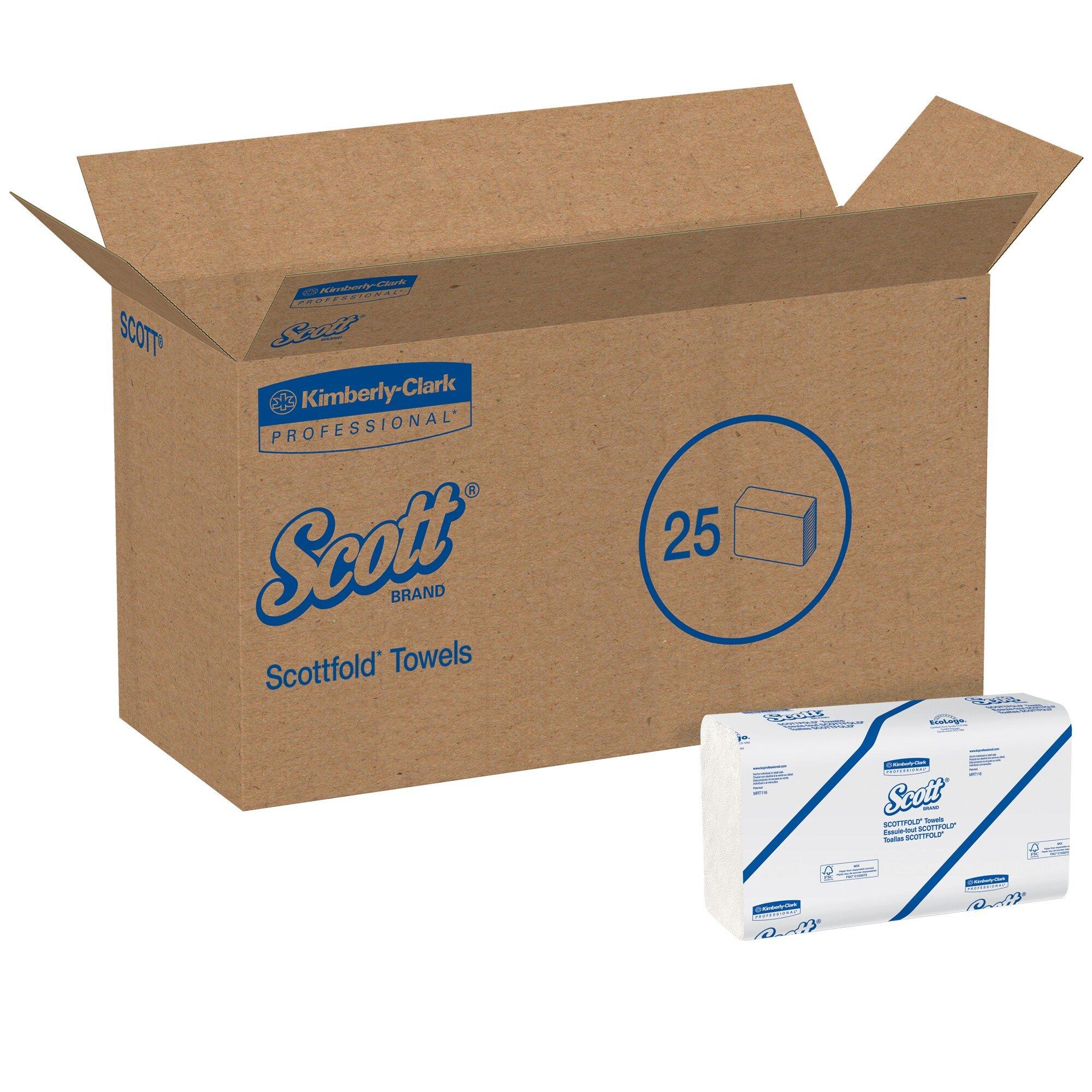 Scott&reg; White 175-Count ScottFold Multi-Fold  PaperTowel in White (Case of 25) 