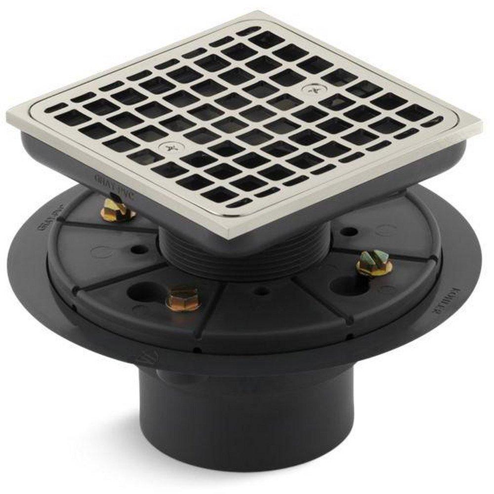 KOHLER Vibrant&reg; Polished Nickel 3 in. Threaded Plastic Shower Drain 