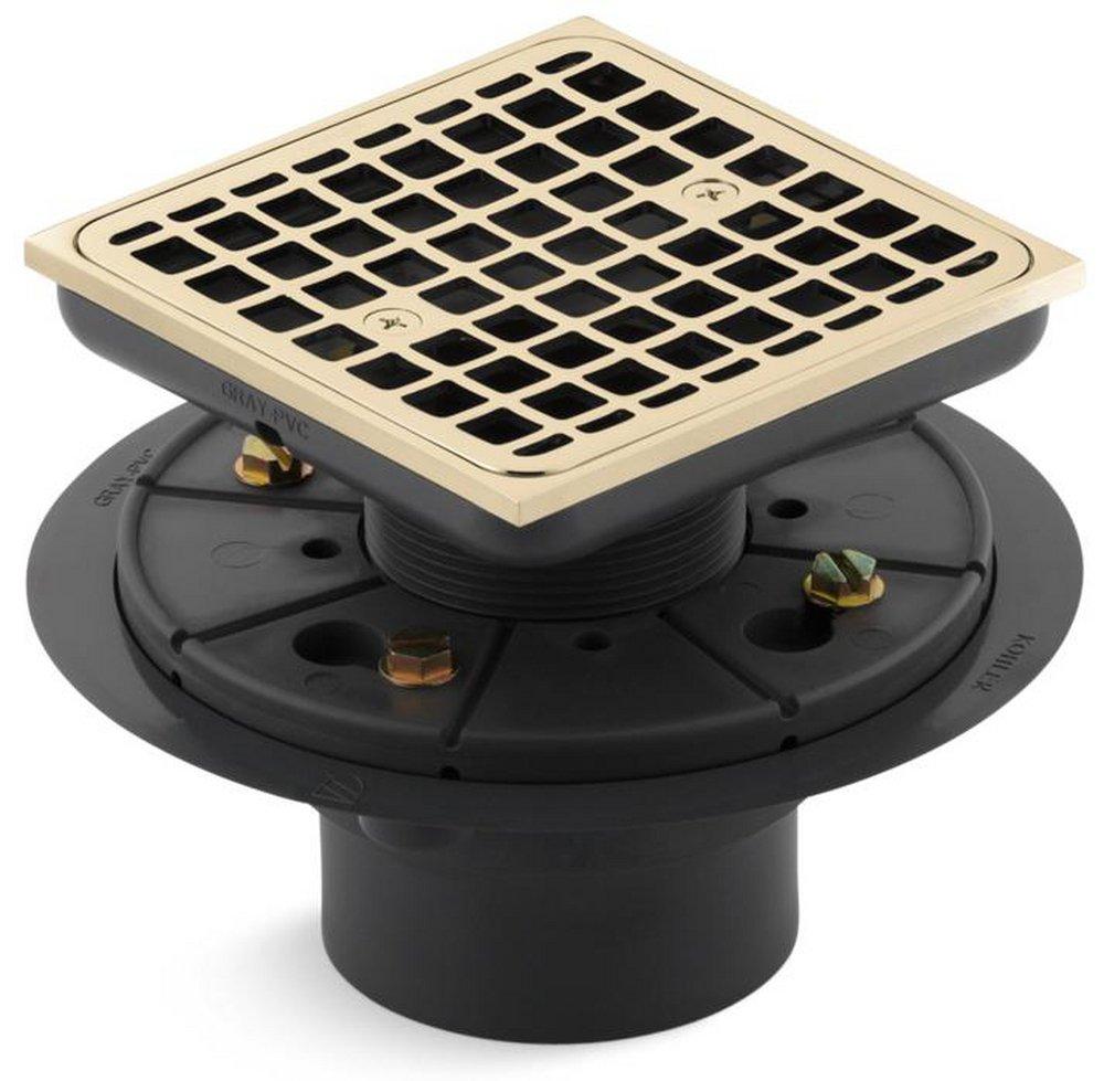 KOHLER French Gold 3 in. Threaded Plastic Shower Drain 