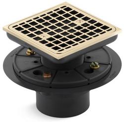 2 - 3 in. PVC Tile-In Square Shower Drain in Vibrant&reg; French Gold