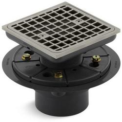2 - 3 in. PVC Tile-In Square Shower Drain in Brushed Nickel