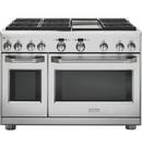 Monogram&reg; Stainless Steel 47-7/8 in. Natural Gas Dual Fuel 6-Burner Sealed Freestanding Range 