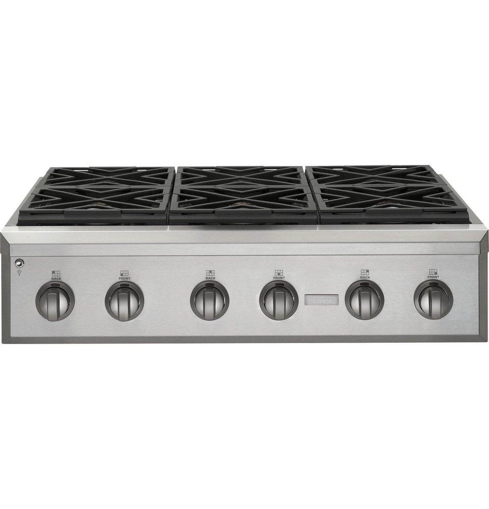 Monogram&reg; Stainless Steel 6 Burner Sealed Cooktop 