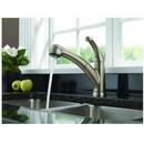 Delta Faucet Brilliance&reg; Stainless 1.8 gpm Single Lever Handle Deckmount Kitchen Sink Faucet 120 Degree Swivel Pull-Out Spout 3/8 in. Compression Connection 