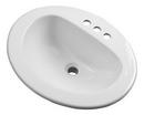 3-Hole 1-Bowl Concealed Mount Lavatory Sink in White