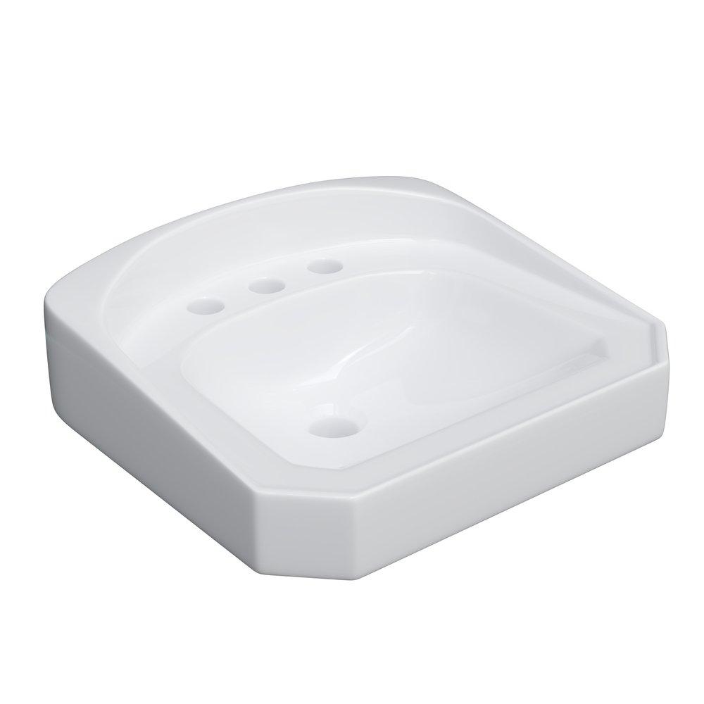 PROFLO® White 20 x 18 in. Wall Mount Bathroom Sink with 4 in. Centerset Faucet Holes 
