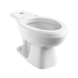Elongated Flush Valve Toilet Bowl in White