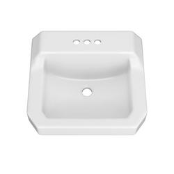 19-7/8 in. Wall Mount Rectangular Vitreous China Bathroom Sink in White