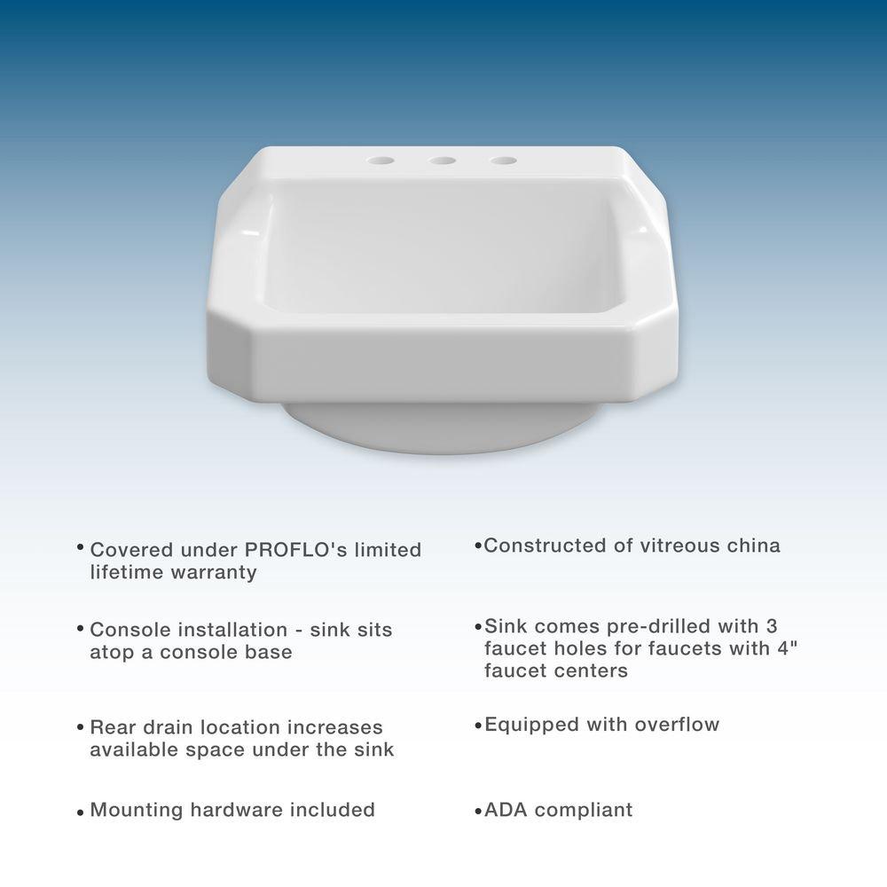 PROFLO&reg; White Wall Mount Basin 