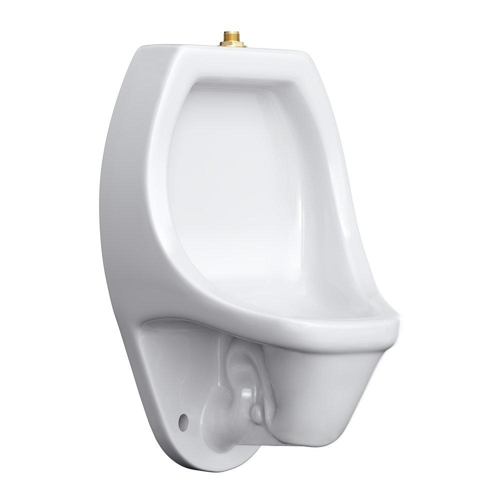 PROFLO® White 1 gpf 1/4 Stall Siphon Jet Urinal with 3/4 Top Spud (Hanging Brackets Included) 
