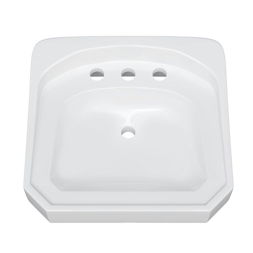 PROFLO&reg; White 20 x 18 in. Wall Mount Bathroom Sink with 4 in. Centerset Faucet Holes 